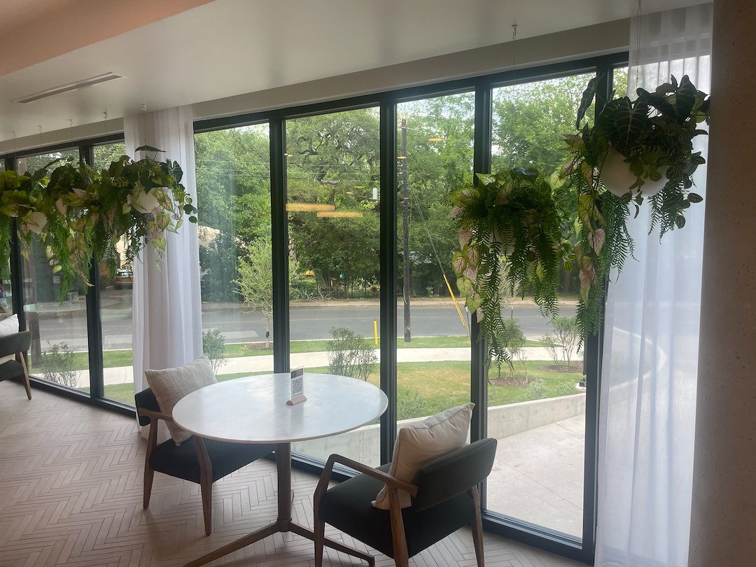 Sheer draperies one oak condo common area s 1st st austin tx